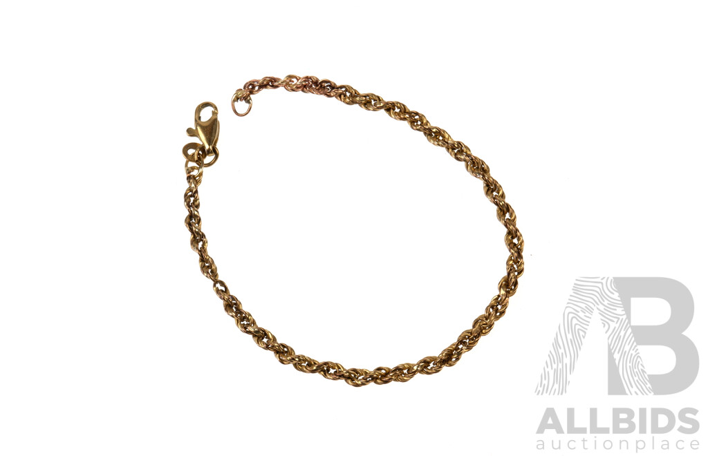 9ct Yellow Gold Triple Rope Chain, 2.6g