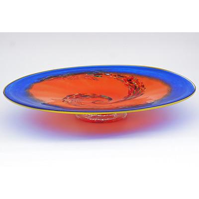 Large Outback Series Art Glass Footed Dish by Eamonn Vereker South Australia