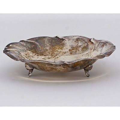 Sterling Silver Scalloped Footed Bowl 120gm
