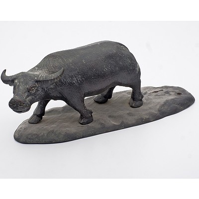 Asian Cast Bronze Figure of a Water Buffalo