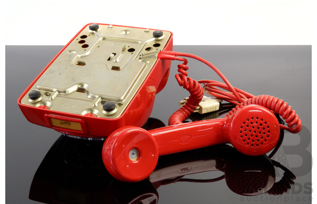 Fabulous Red Ericsson LM F68 Rotary Dial Telephone, Model Introduced 1968