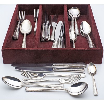 Complete Set for 6 Persons of Vintage Rodd Nemesia. 37 Pieces. Lacking 1 Dinner Fork