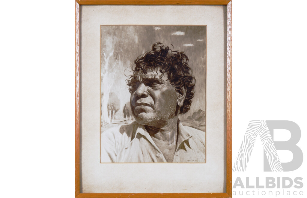 Framed Vintage Print of Albert Namatjira Photographic Portrait by the Legend Press