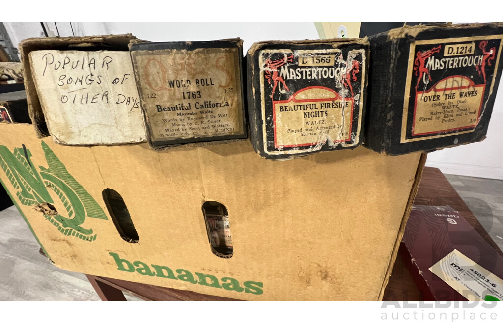 Box of Vintage Pianola Rolls