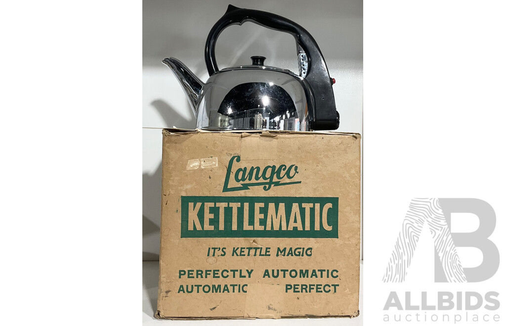 Retro Langco Kettle Matic Electric Kettle in Original Box