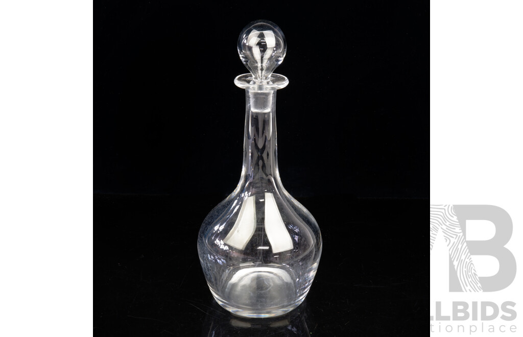 Retro Oreffors Crystal Decanter and Stopper, Signed to Base