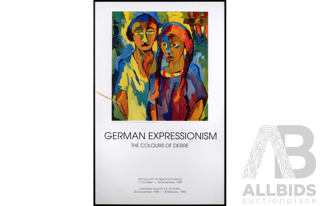 Framed Exhibition Poster - German Expressionism, Art Gallery of New South Wales 1989; National Gallery of Victoria 1990