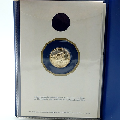 Franklin Mint 500/1000 Gold 1976 $100 Coin of Belize