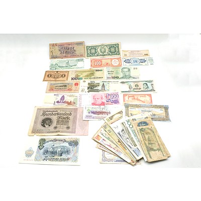 Large Group of International Banknotes