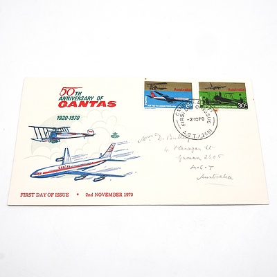 50th Anniversary of Qantas 1920-1970 First Day Cover