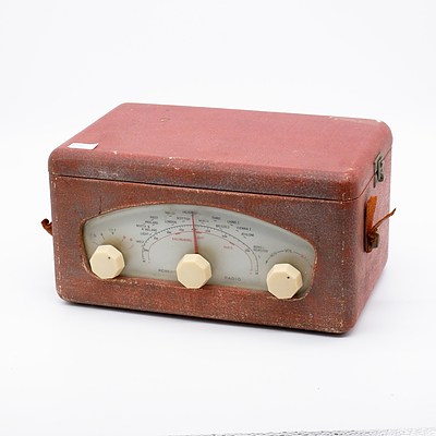 Vintage Portable Electric Valve Radio with Vinyl Clad  Case