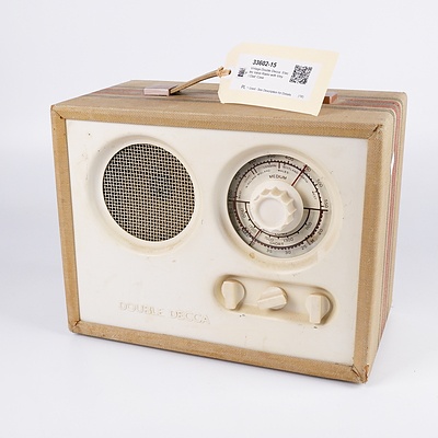 Vintage Double Decca  Electric Valve Radio with Vinyl Clad  Case
