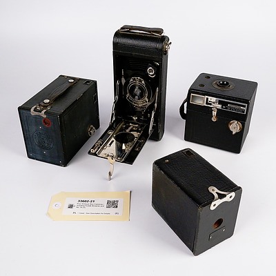 Four Antique Box Cameras including Kodak Brownie and No 1A (4)