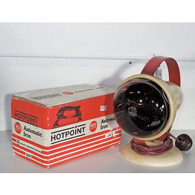 Retro Philips Heat Lamp and Boxed Hotpoint Iron