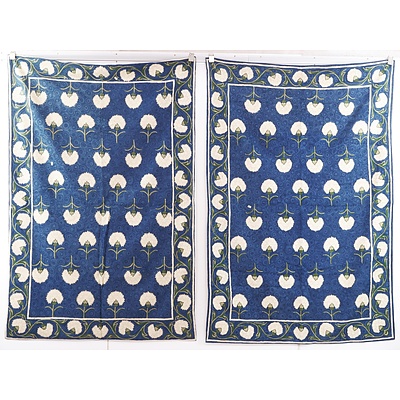 Pair Indian Hand Woven Crewell Work Wall Hangings