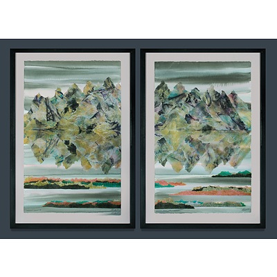 HOWELLS, Two Artworks 'Midnight Lagoon A and B' 1988 