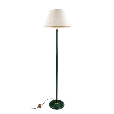 Contemporary Metal and Brass Floor Lamp with Shade