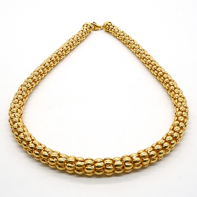 22ct Yellow Gold Round Hollow Snake Design Necklace, 52.7g