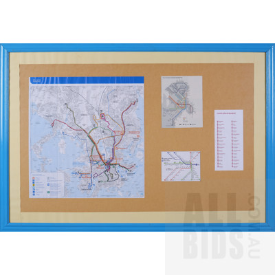Framed Map of the Stockholm and Copenhagen Subway with Bathurst Hardtop Falcons Poster Verso