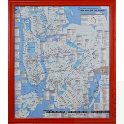Framed Map of MTA New York City Subway