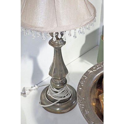 Ranleigh Silver Plate Punch Set and a Silver Plate Table Lamp with Shade