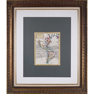 A Framed Hand-Coloured Map of America by H. Moll Geographer