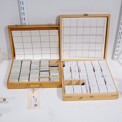 Two Wooden Cases with a Large Quantity of Vintage Slides