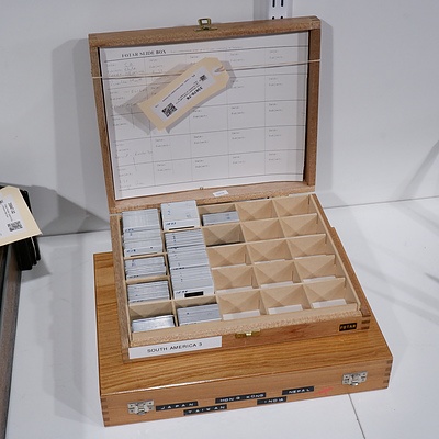 Two Wooden Cases with a Large Quantity of Vintage Slides