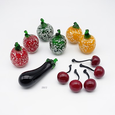 Collection of Murano Glass Ornamental Fruits