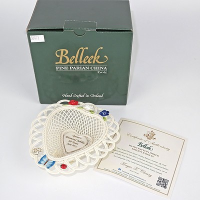Limited Edition Boxed Belleek Queen's Jubilee Basket, 46/50