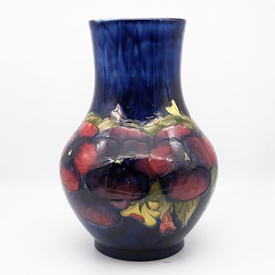 Large William Moorcroft Pansies Vase Circa 1930