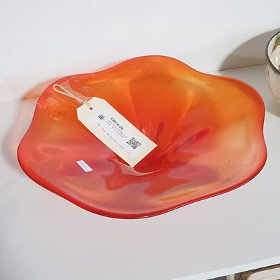 Large Retro Art Glass fruit bowl - 35 cm Diameter