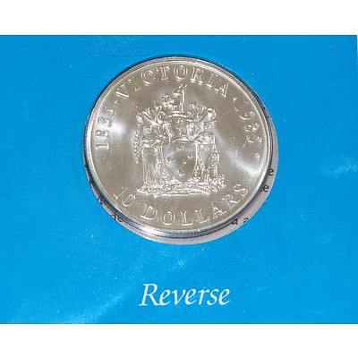 1985 Silver $10 Unc Coin - State Series Victoria