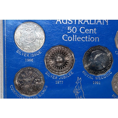 Australian 50 Cent Collection Including 1966 Silver Round