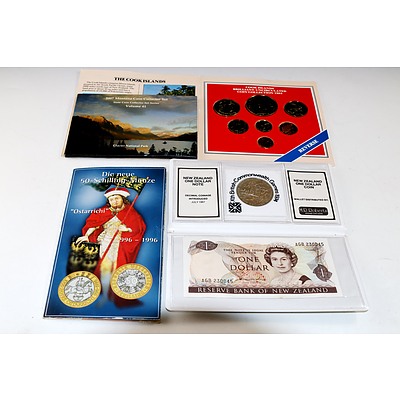 4x World Coin Sets incl US, Austria, Cook Islands and New Zealand