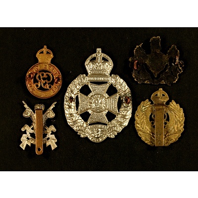 5x British Regiment Cap Badges