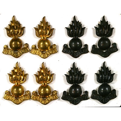 8x Royal Australian Engineers BrassCollar Badges