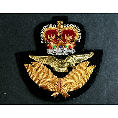 Royal Australian Air Force Officers Bullion Cap Badge