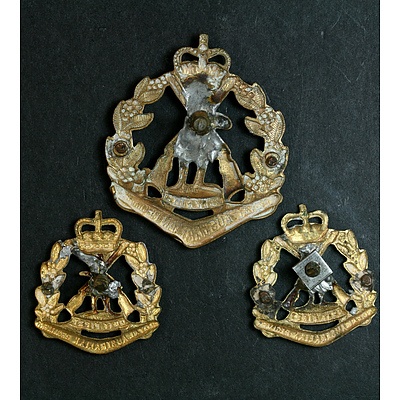Brass Royal Australian Regiment Brass Hat and Collar Badges