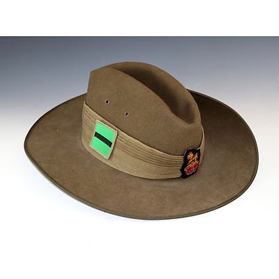 Australian Army Slouch Hat with Rising Sun and Senior Officer Bullion Badge