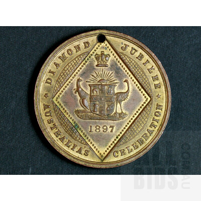 1897 Queen Victoria Diamond Jubilee Australia Celebrations Medal