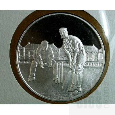 1977 Test Cricket Centenary PNC with Stg Sil Medal