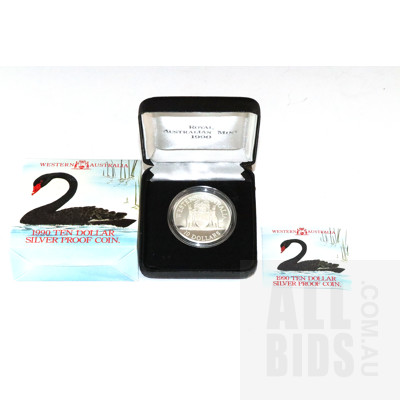 1990 $10 Silver Proof Coin - State Series WA