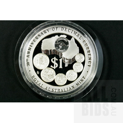1996 $1 Silver Proof Coin - 30th Anniv of Decimal Currency