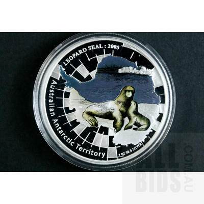2005 $1 Silver Coin - Australian Antarctic Territory - Leopard Seal