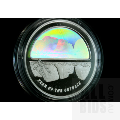 2002 $5 Silver Proof Coiin - Finale Holographic - Year of the Outback