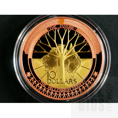 2001 $10 Millenium Series Gold Plated Silver and Copper Coin - The Future