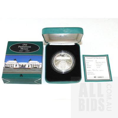 1997 $1 Silver Proof Coin - 70th Anniv Old Parliament House