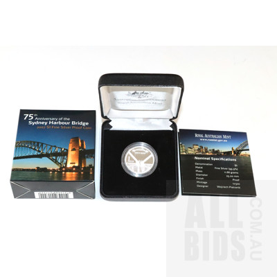 2007 $1 Silver Proof Coin - Sydney Harbour Bridge