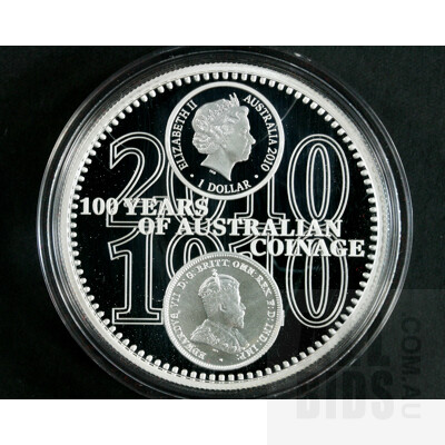 2010 $1 Silver Proof Coin - 100 Years of Australian Coinage